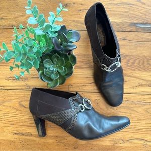 Brighton Rizzo Chocolate Brown Ankle Boots Size 8